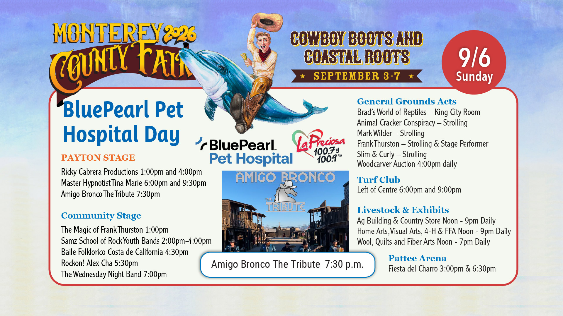Sunday Fair Schedule